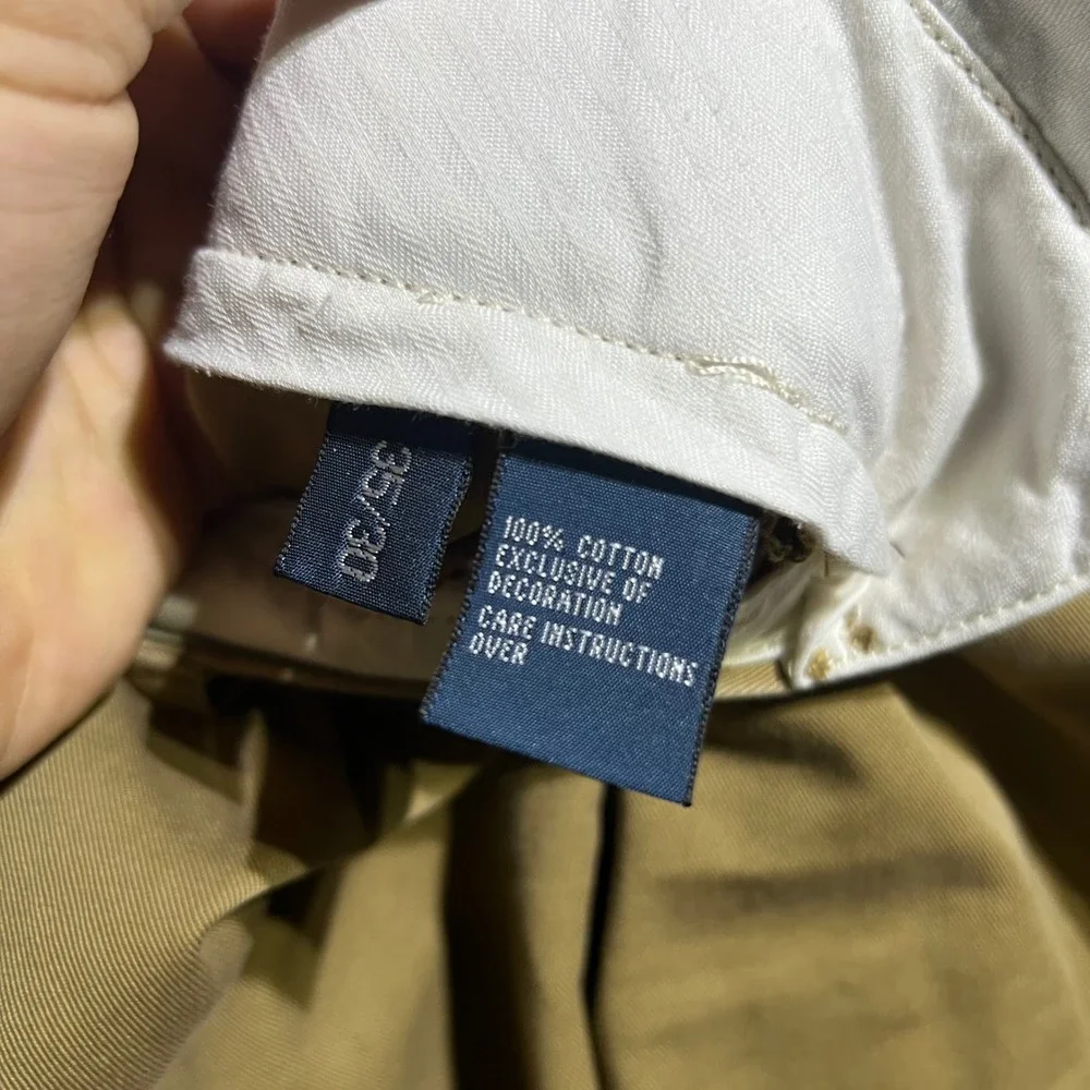 Polo Ralph Lauren Ethan Pant Mens 35x30 Tan Khaki Double Pleated Cotton Chino